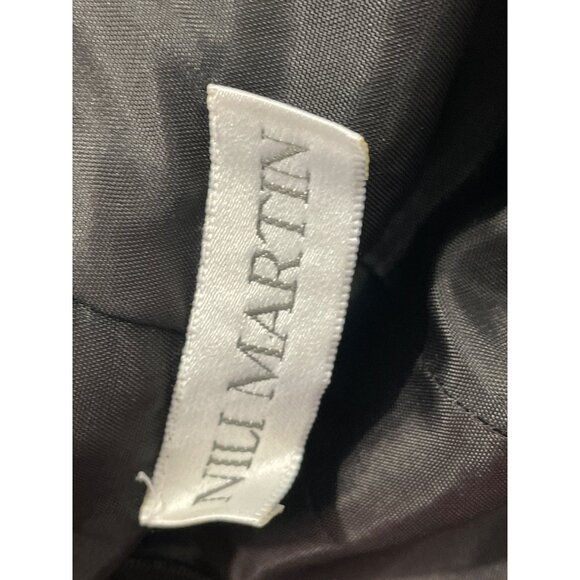 Vintage Nili Martin Black Velvet Puff Sleeve Corset Bodice Dress Womens - Picture 6 of 7